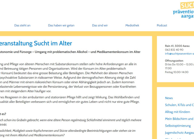 Fachveranstaltung Sucht im Alter