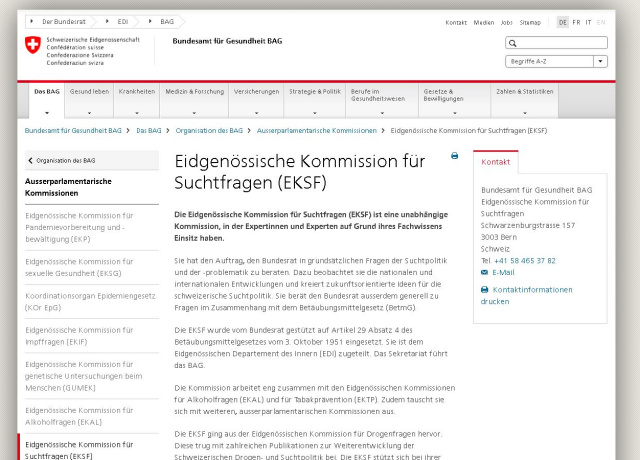 Eidgenössische Kommission für Suchtfragen (EKSF) - 10 Jahre Betäubungsmittelgesetz BetmG, Überlegungen für die Zukunft: Eine Analyse der EKSF