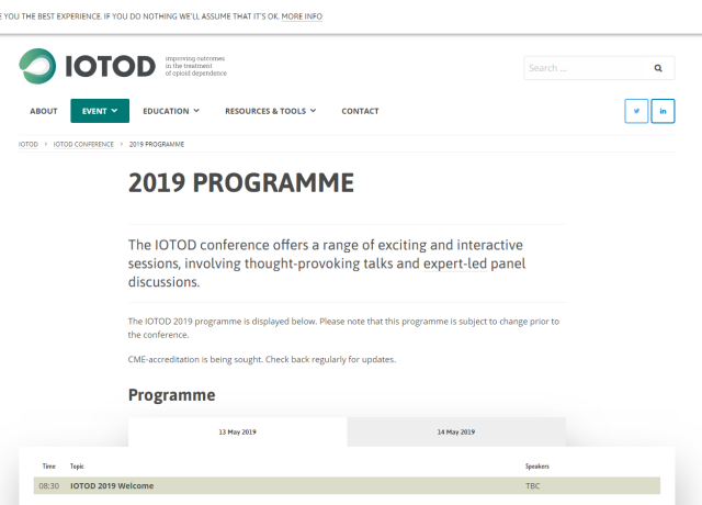 Improving Outcomes for the Treatment of Opioid Dependence (IOTOD) conference