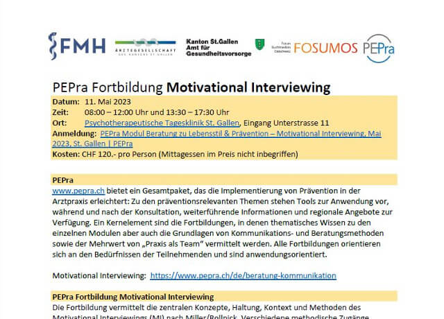 Motovational Interviewing (PEPra-Fortbildung)