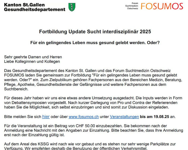 Update Sucht interdisziplinär