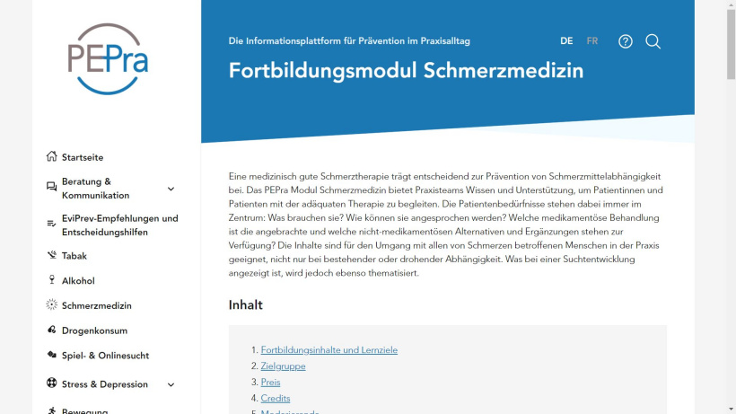 Fortbildungsmodul Schmerzmedizin